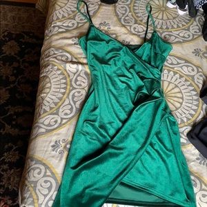Emerald green Windsor velvet dress